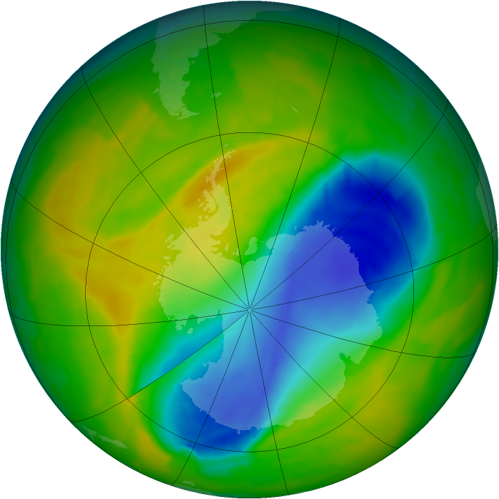 Antarctic ozone map for 02 November 2012